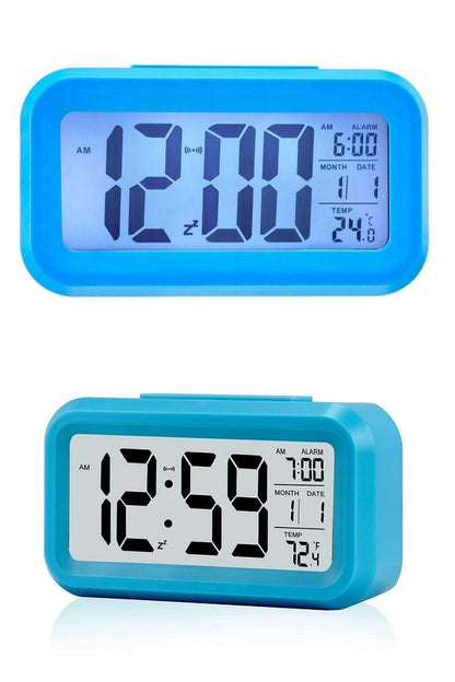 Lcd Ekran Dijital Pilli Gece Işıklı Alarmlı Masaüstü Çalar Saat