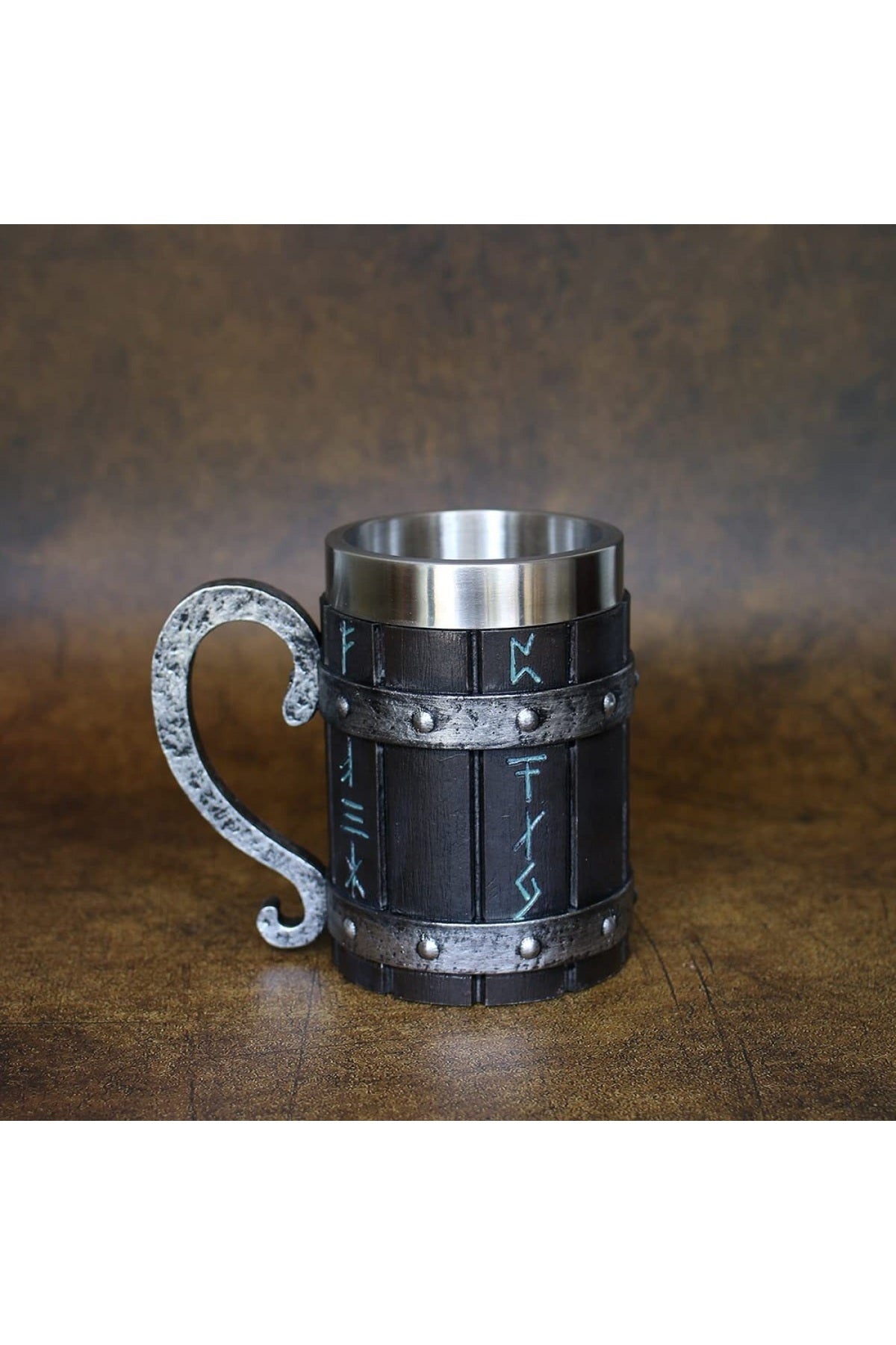 Viking Vintage 600ml Varil Paslanmaz Çelik Kabartmalı Kupa Bardak