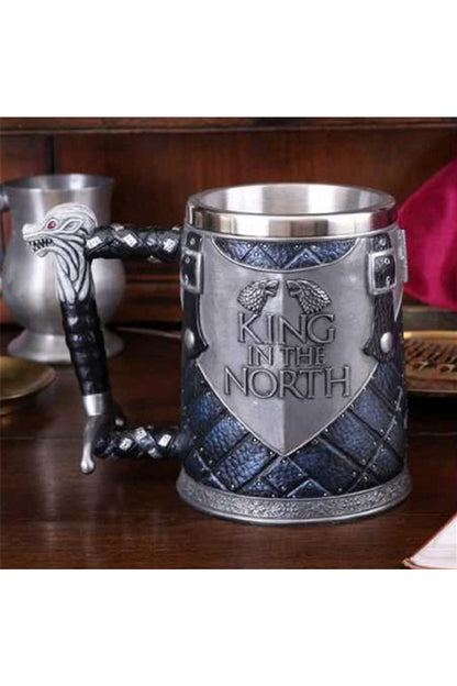 King In The North Kupa Bardak 3 Boyutlu Kabartmalı 380 Ml