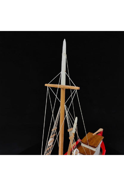 El yapımı Komple Ahşap Malzemeden Gemi Maketi 38X45CM