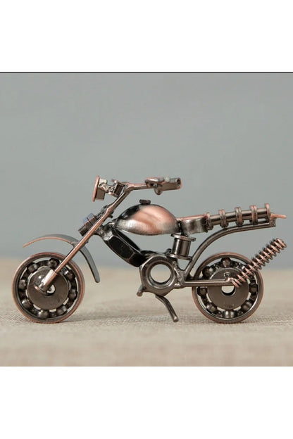 El Yapımı Motosiklet Modeli Prop Retro Motor Heykelcik Demir Dekorasyon
