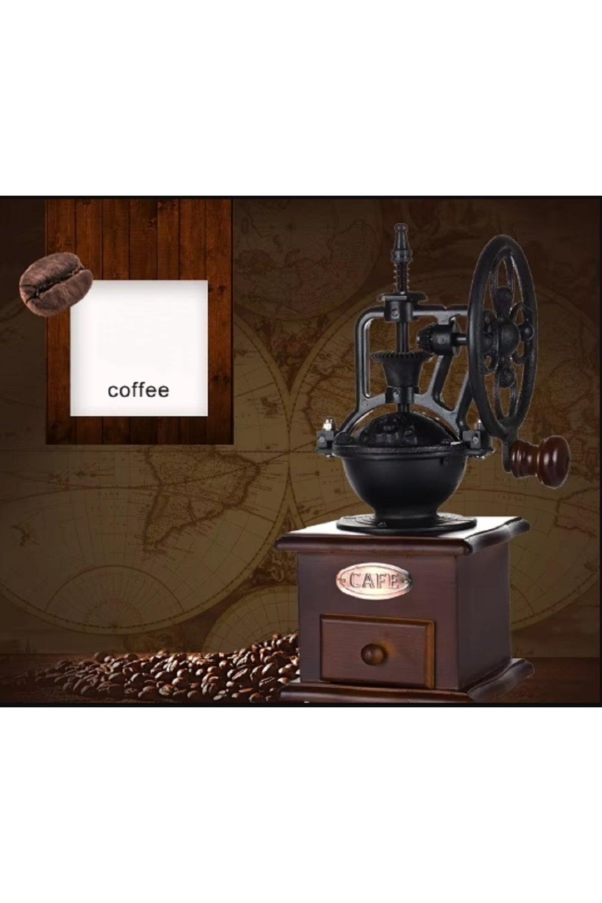 Cafeteira Tarzı Manuel Kahve Değirmeni El Dökme Retro El Yapımı Kahve Makinası