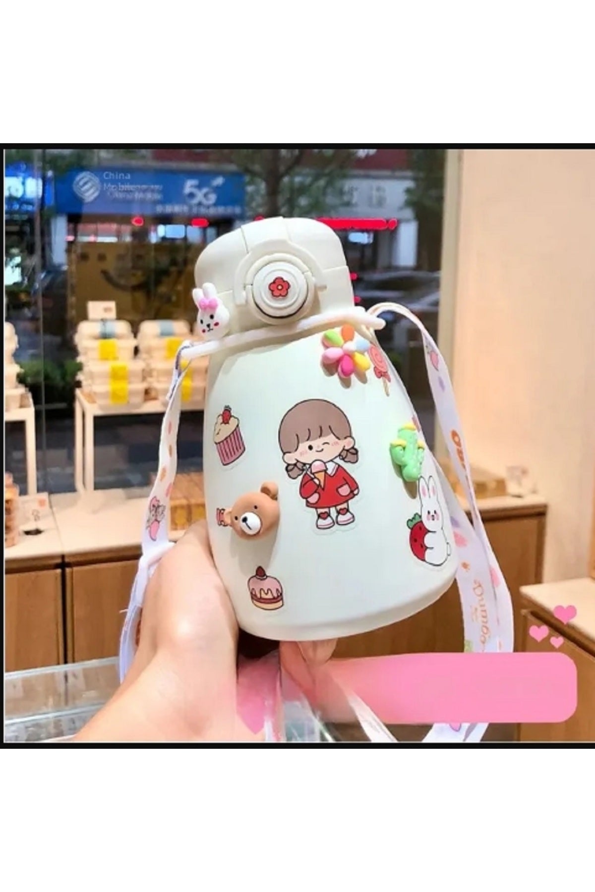 500ml Büyük Kapasiteli Paslanmaz Çelik Taşınabilir Lcd Göstergeli Sticker Termos