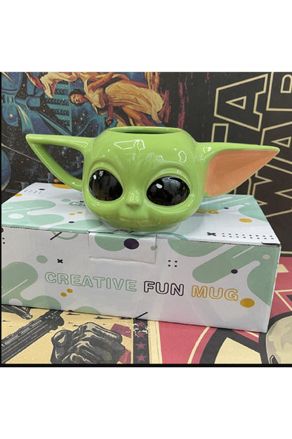 300ml Sevimli 3d Baby Yoda Seramik Özel Kupa Bardak Baby Anahtarlık Hediye