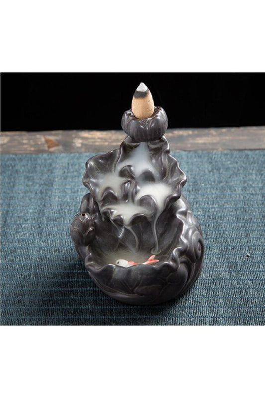 Şelale Tütsü Brülör Seramik Backflow Tütsü Tutucu Duman Geri Akış El Işi Censer Standı Tütsülük