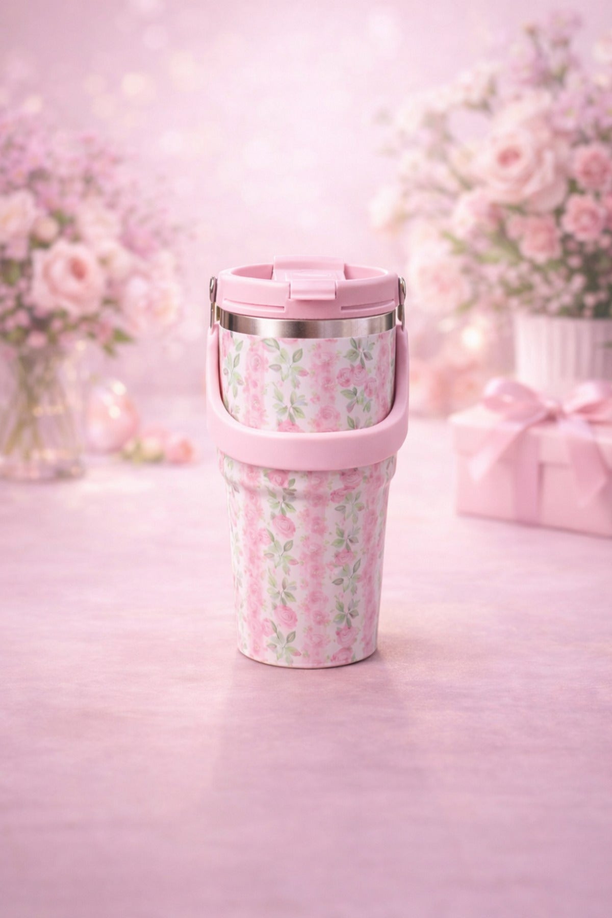 700 Ml Taşıma Kulplu Çelik Termos Mug Vakumlu Isı Yalıtımlı Sızdırmaz Şık Bardak