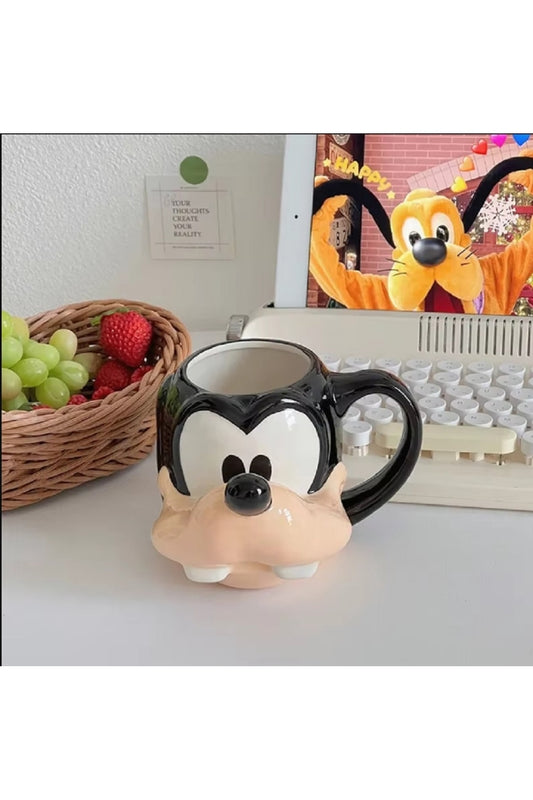 Disney Karikatür Goofy Kafa Kahve Fincanı Aksiyon Figürü Oyuncak Seramik Modeli Yüksek