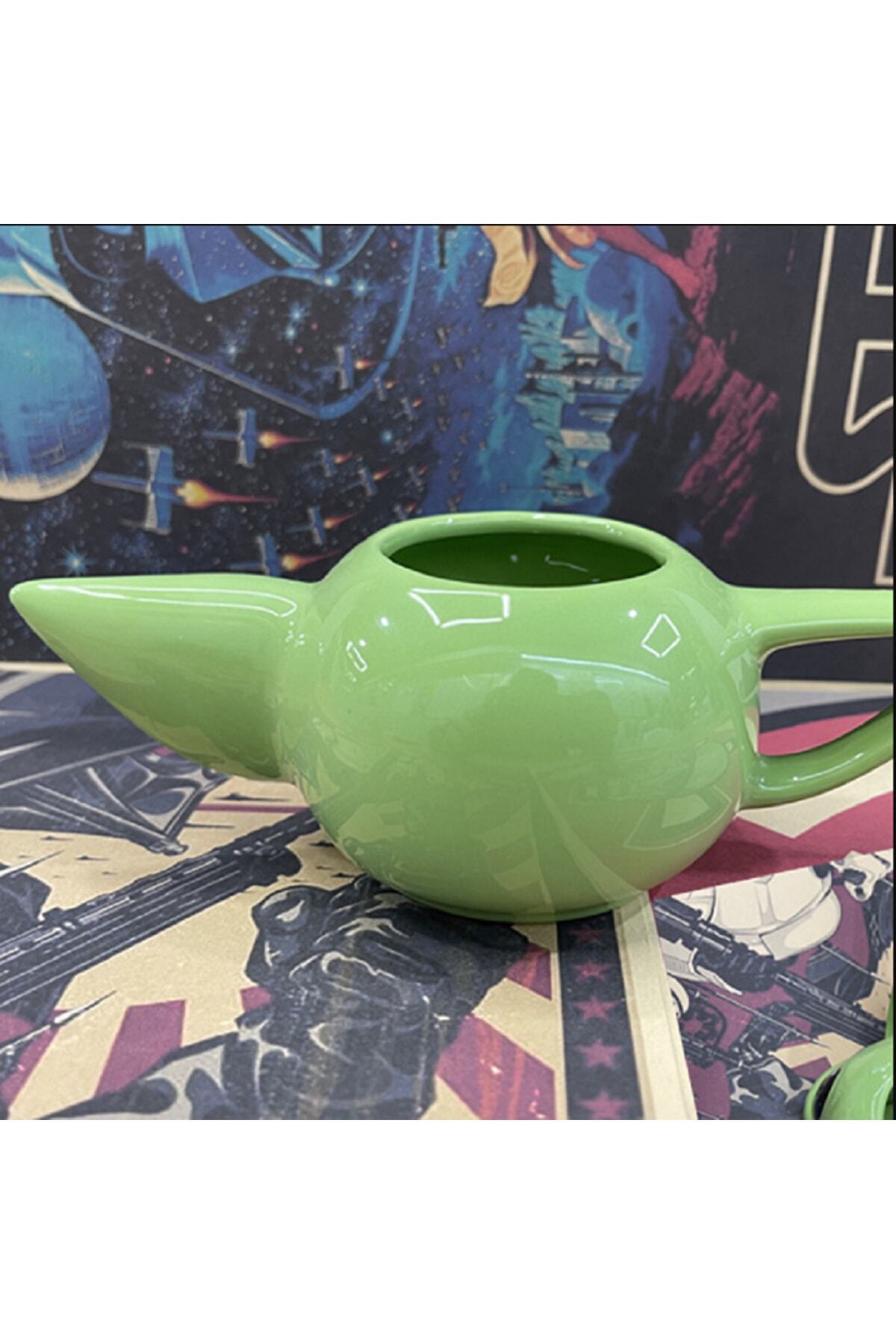 300ml Sevimli 3d Baby Yoda Seramik Özel Kupa Bardak Baby Anahtarlık Hediye