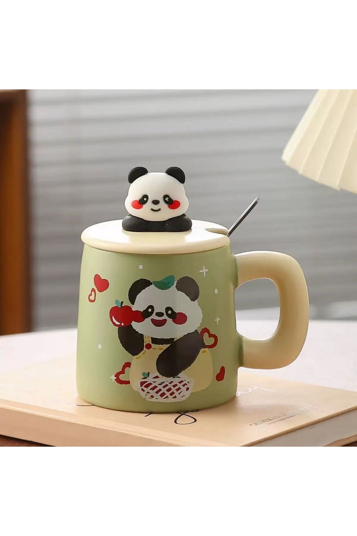 500ml Sevimli Karikatür Panda Yüksek Sıcaklığa Dayanıklı Seramik Kupa