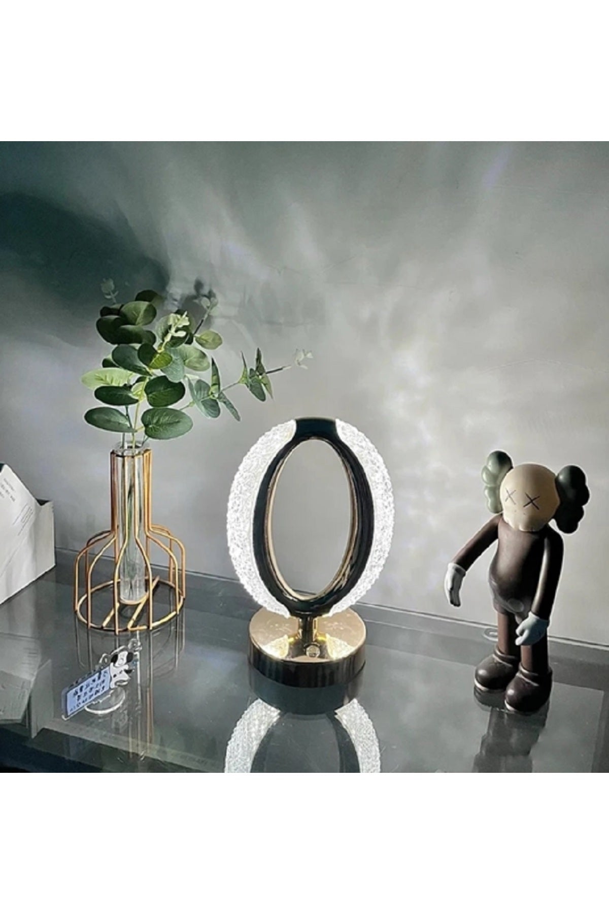Kristal Elmas Masa Lambası LED Usb Şarj Edilebilir Başucu Dekoratif Masaüstü Gece Lambası