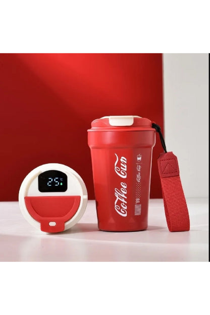 390ml Akıllı Sıcaklık Göstergeli Paslanmaz Çelik Taşınabilir Kamp Termos & Matara