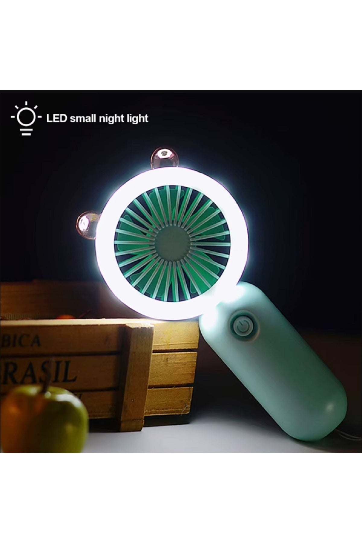 El Mini Fan USB Şarj Edilebilir Soğutma Fanları Sevimli Taşınabilir Gece Lambası