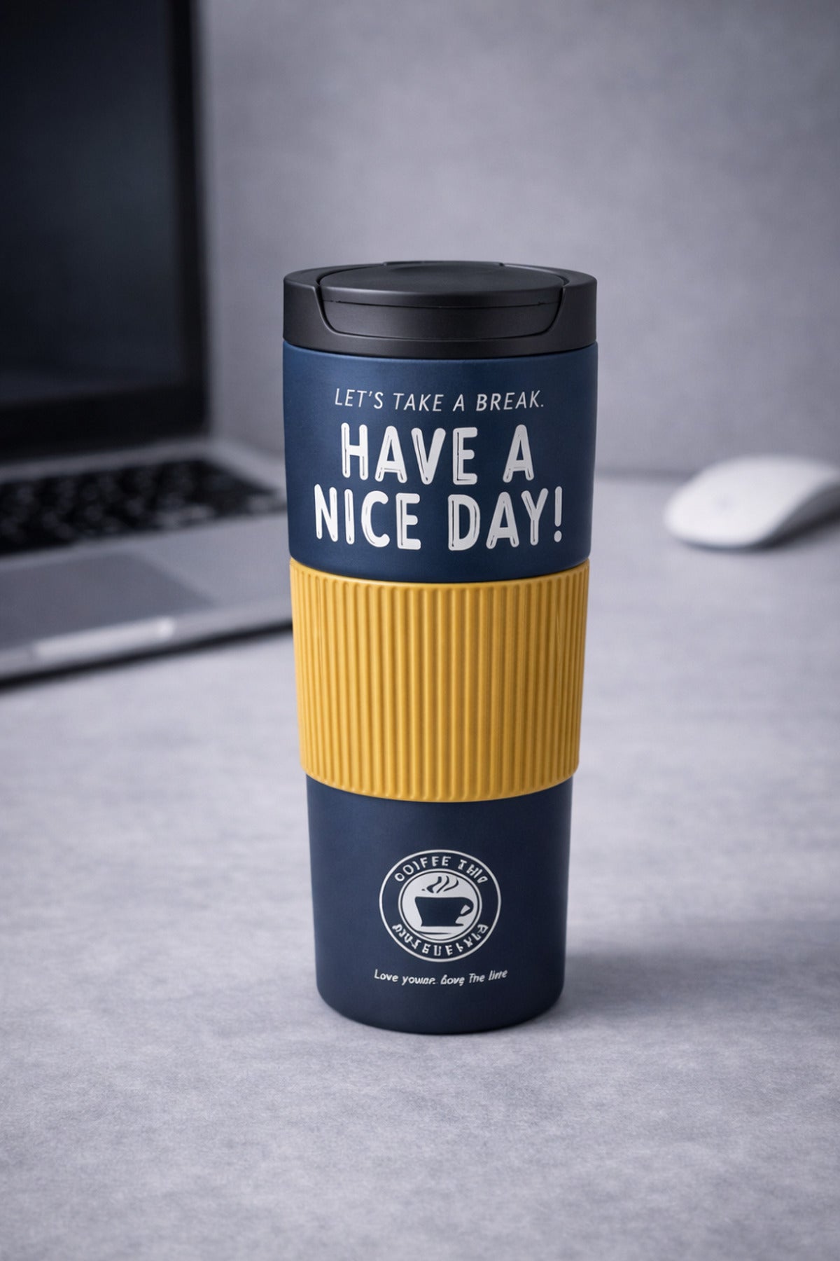 Have A Nice Day 600 Ml Çelik Termos Mug Çift Katmanlı Isı Yalıtımlı Sızdırmaz Bardak