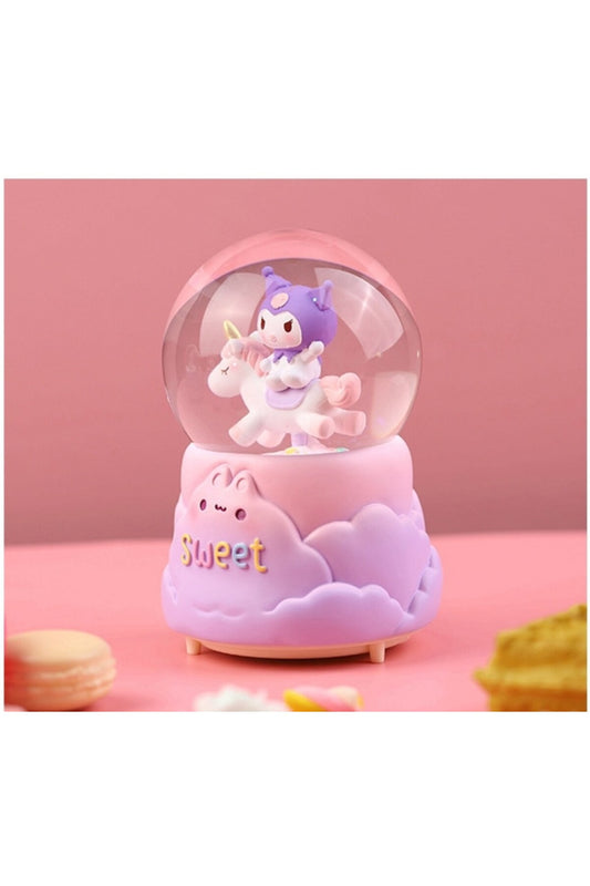 Hello Kitty Sanmi Sanrio Anime Karikatür Büyük Boy Işıklı Müzikli Püskürtmeli Kar Küresi