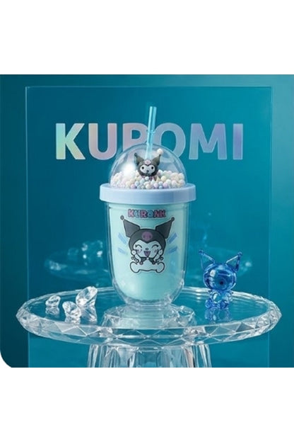 Kuromi & Friends 3D Figürlü Simli Pipetli Bardak