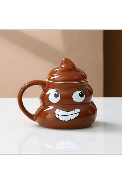 450ml Karikatür Gülümse Poop Kupa Çay Kahve Kupası Komik Mizah Hediye 3D Kupalar Handgrip Drinkware