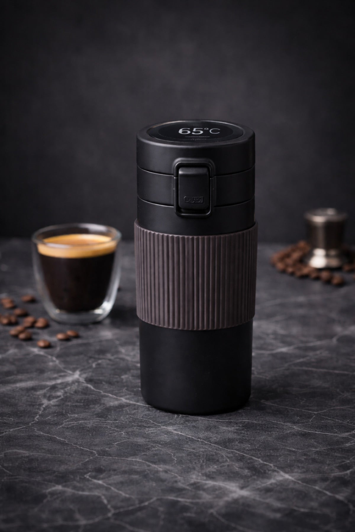 500 Ml Dijital Göstergeli Çelik Termos Mug Vakumlu Isı Yalıtımlı Sızdırmaz Kapak Bardak