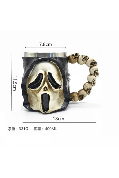 400ml 3D Korku Grimace Scream Bira Kupası Cadılar Bayramı Paslanmaz Çelik Kupa Meşrubat Bardağı