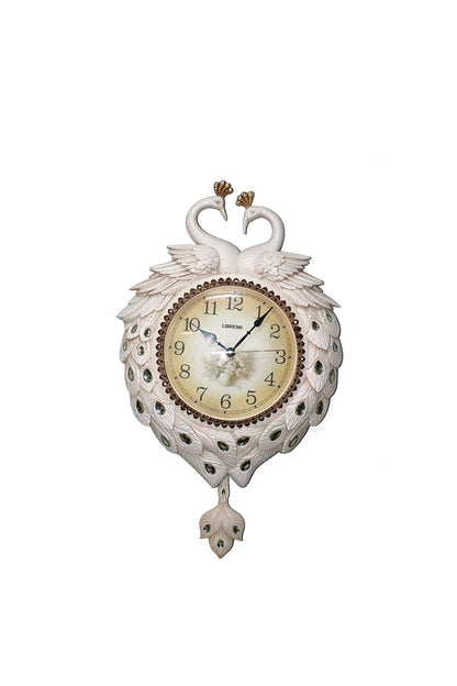 Özel Tasarım Tavus Kuşu Modelli Polyester Asmalı Duvar Saati