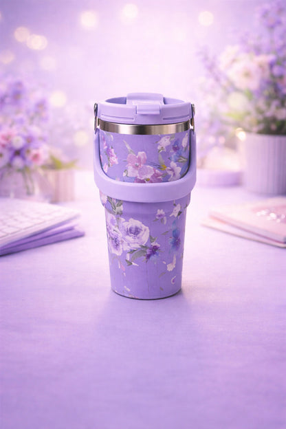 700 Ml Taşıma Kulplu Çelik Termos Mug Vakumlu Isı Yalıtımlı Sızdırmaz Şık Bardak