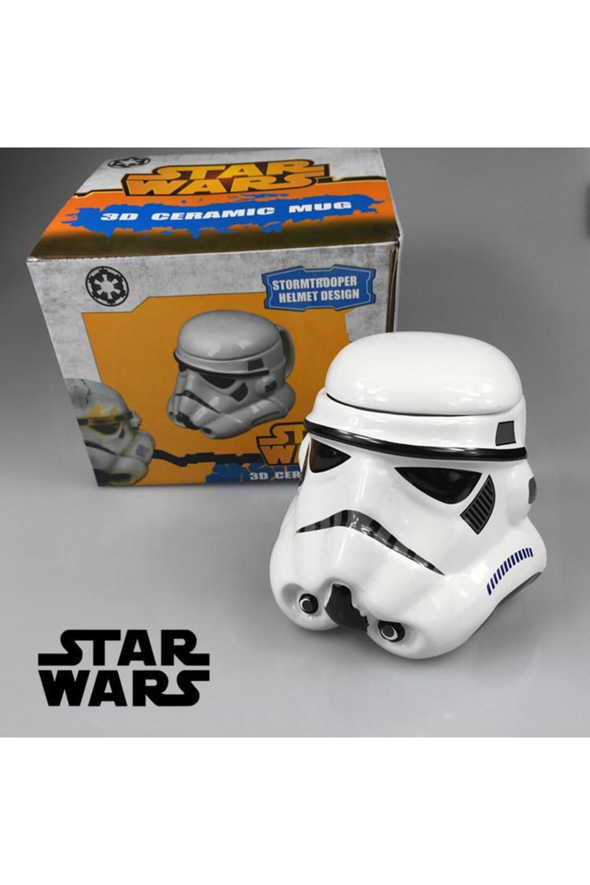 500ml Porselen Kapaklı Star Wars Yıldız Savaşları Stormtrooper Kupa Bardak