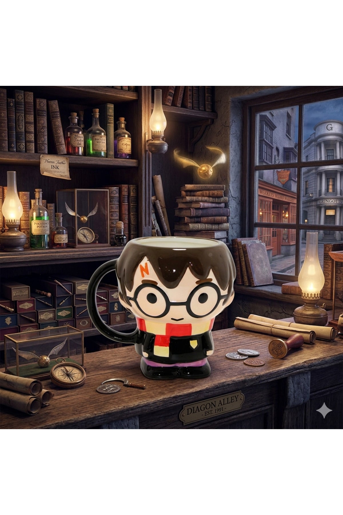 Harry Potter Karakter Tasarım 3D Kabartmalı Seramik Kupa Bardak - Wizarding World Özel Koleksiyonu