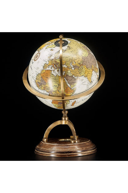 Özel Tasarım Viktoryen Dönem Pusulalı Pirinç İşleme Büyük Boy Retro Dünya Küre