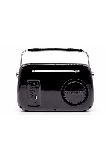 Retro Bluetooth Hoparlör Nostaljik Radyo Tasarımlı Taşınabilir USB FM Destekli Vintage Speaker