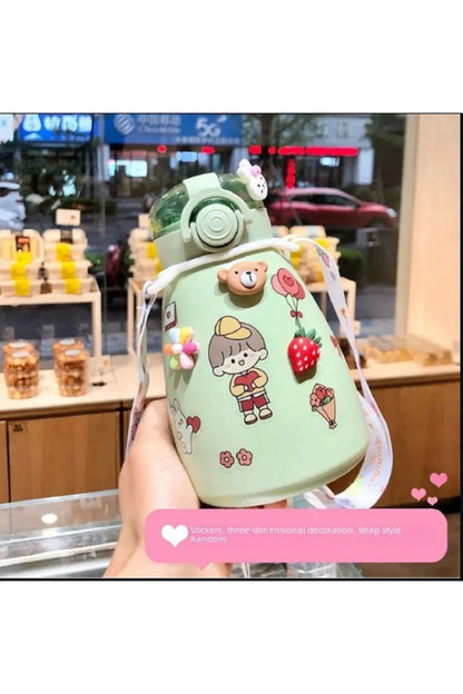 500ml Büyük Kapasiteli Paslanmaz Çelik Taşınabilir Lcd Göstergeli Sticker Termos