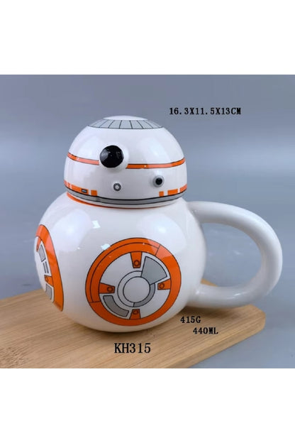 STAR WARS 3D Stereoskopik Seramik Kupa BB-8 Robot kKupa Star Wars Su Kapaklı Kupa Kahve Kupa