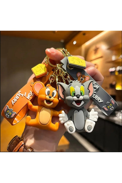 Karikatür Tom ve Jerry Tomcat Anahtarlık Karikatür Kolye Aksiyon Figürleri Anahtarlık Okul Çantası