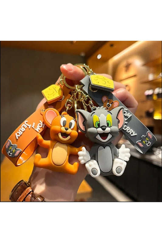 Karikatür Tom ve Jerry Tomcat Anahtarlık Karikatür Kolye Aksiyon Figürleri Anahtarlık Okul Çantası