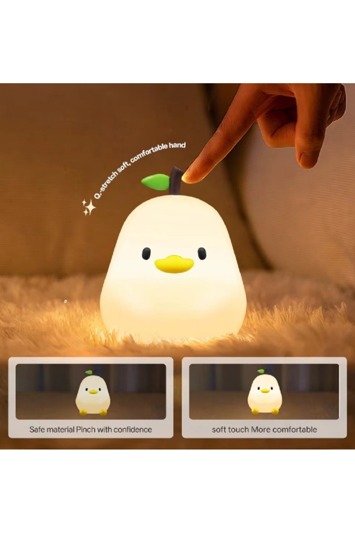 LED Gece Işıkları Sevimli Silikon Lamba USB Şarj Edilebilir Zamanlama Başucu Dekor Çocuklar Bebek