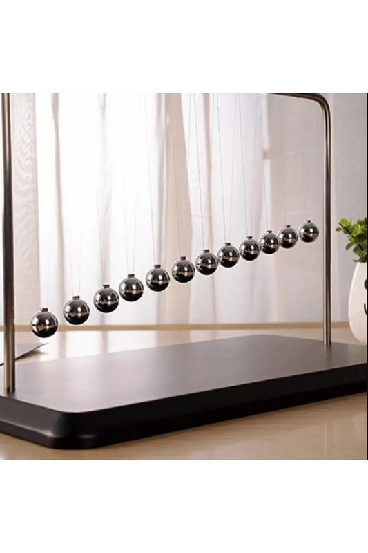 Mermer Standlı Newtons Beşiği Denge Topları Bilim Fizik Gadget Masaüstü Dekorasyon Aksesuar Obje