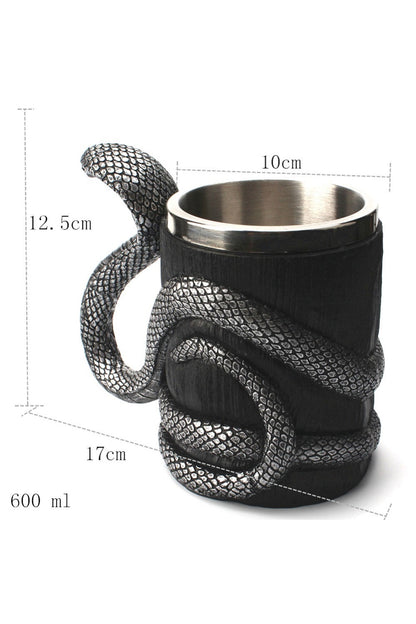 400ml Paslanmaz Çelik Kobra Kolu Kabartmalı Kupa Bardak