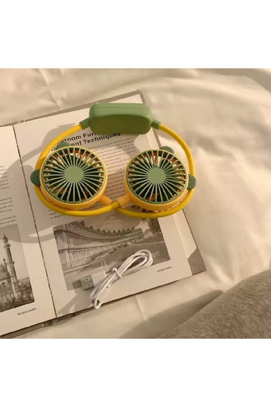 1 Adet Mini Asılı Boyun Fanı USB Ayarlanabilir Klima Boyun Bandı Fanları Açık Taşınabilir