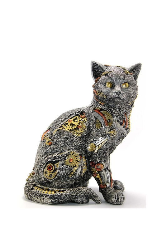Steampunk Polyester Kedi Heykeli Süsler Ev Oturma Odas TV kabine Masaüstü Ofis Hayvan Dekorasyon