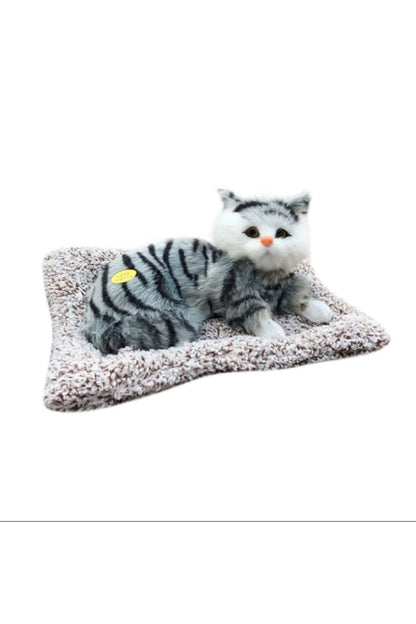Simülasyon Kedi Peluş Oyuncak Aktif Karbon Gerçekçi Kedi Bambu Kömür Arıtma Gerçek Hayat Peluş