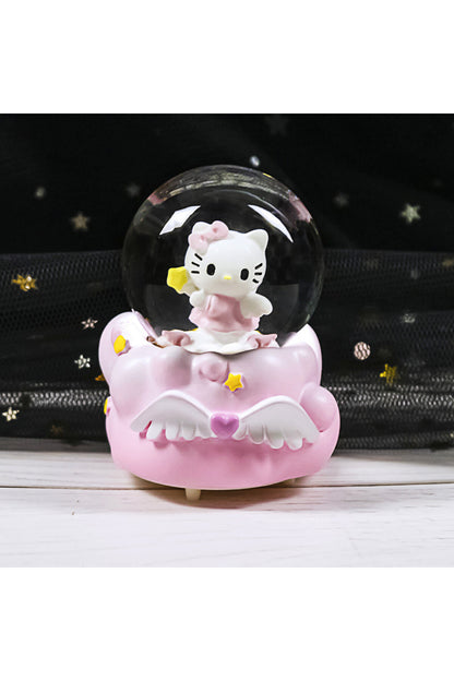 Hello Kitty Işıklı Kar Küresi 7cm Pembe