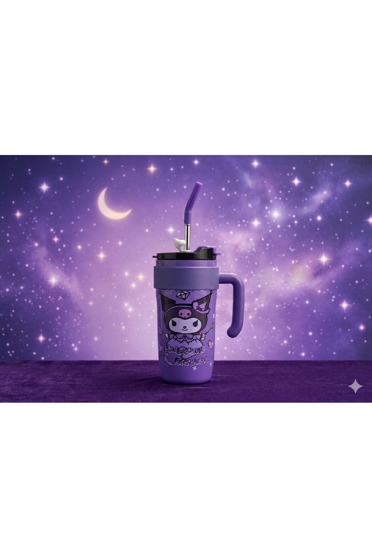 Pipetli Çelik Termos Bardak 900ml - Hello Kitty, Pikachu, Stitch Tasarımlı Sızdırmaz Mug Kupa Matara