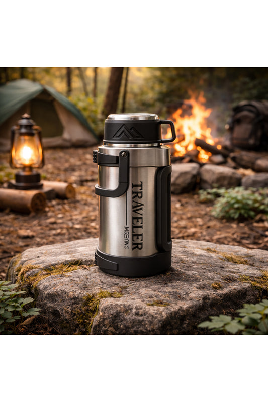 1600 Ml Çift Katmanlı Vakumlu Çelik Termos Taşıma Saplı Sızdırmaz Outdoor Büyük Boy