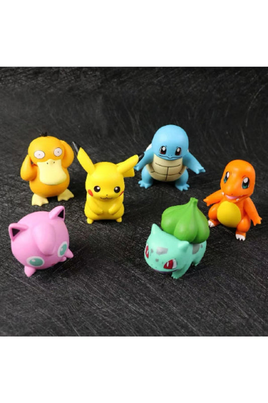 Pokemon Rakamlar Anime Modeli 6 Stilleri Pikachu Charmander Psyduck Squirtle Jigglypuff Bulbasaur