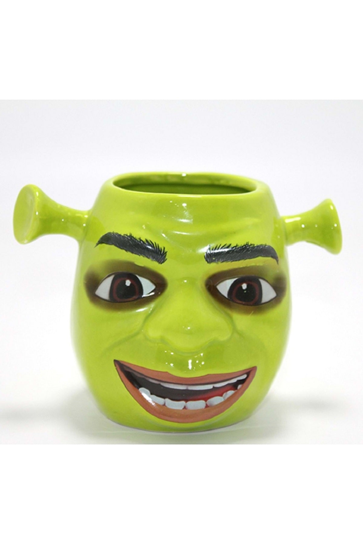 Shrek Tasarımlı Seramik Kupa Bardak, Dekoratif ve Eğlenceli Yeşil Karakter Kupa Modeli Özel