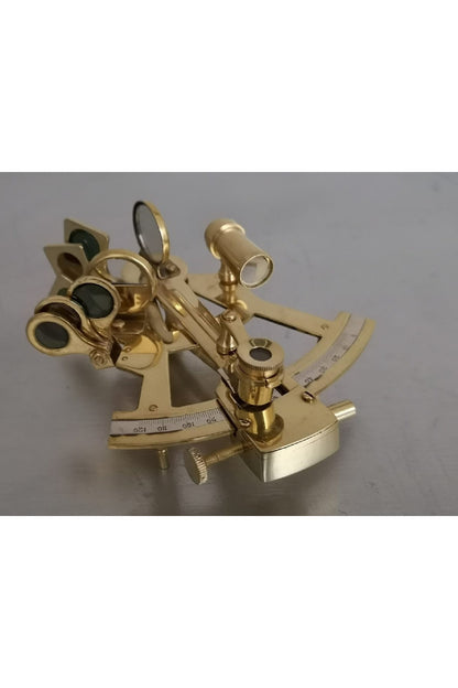 Stanley London 1890 Ahşap Kutulu Pirinç Sextant / Opitk Seyir Cihazı