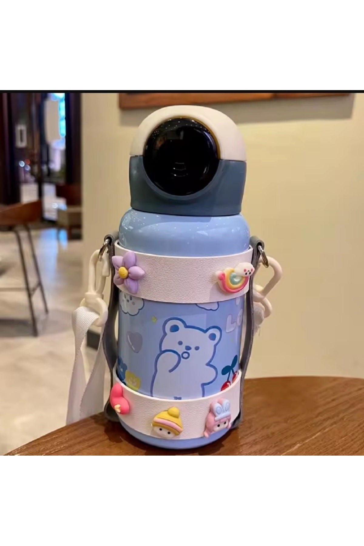 500ml Karikatür Çocuklar İçin Taşınabilir Akıllı Ekran Dokunmatik Paslanmaz Çelik Termos