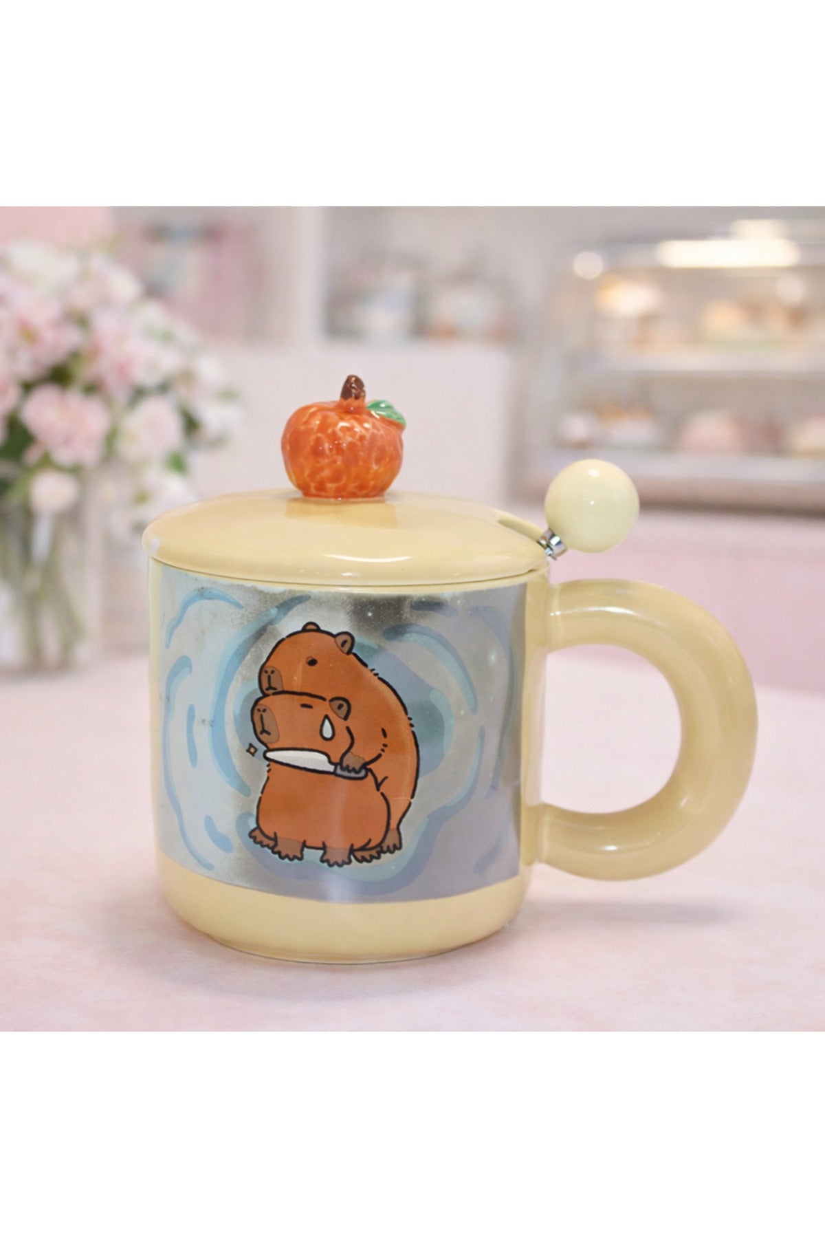 Kawaii Kapaklı Sevimli Ayıcık Tasarımlı Seramik Kupa Bardak 500 ML – Çay Kahve Ofis Hediyelik