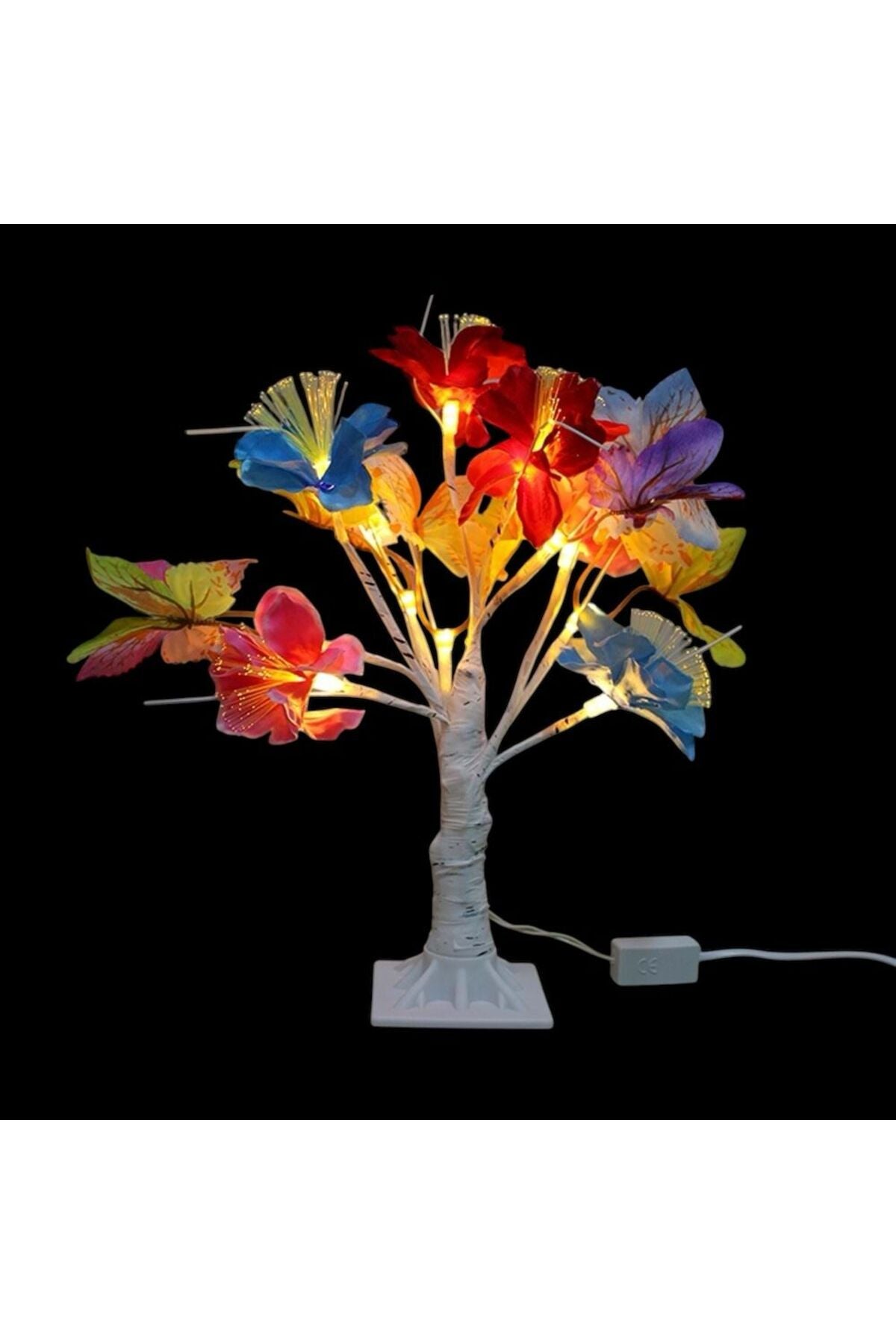 24LED Masa Lambası Gül Çiçek Ağacı USB Gece Işıkları Noel Dekorasyon Hediye Çocuk Odası Aydınlatma