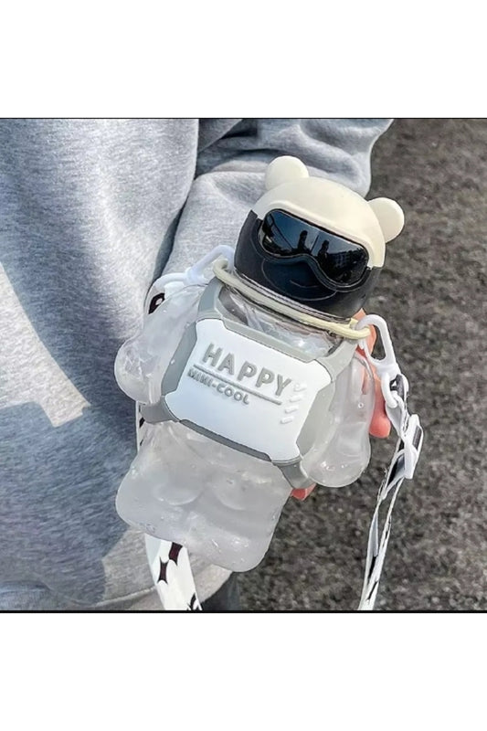 850 ml Spor Samanlı Şişe Büyük Kapasiteli Plastik Su Bardağı Seyahat için Taşınabilir Sırt Çantası