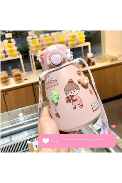 500ml Büyük Kapasiteli Paslanmaz Çelik Taşınabilir Lcd Göstergeli Sticker Termos