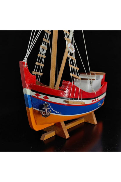 El yapımı Komple Ahşap Malzemeden Gemi Maketi 38X45CM